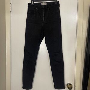 Everlane High waist skinny stretch black wash jeans size 28 regular